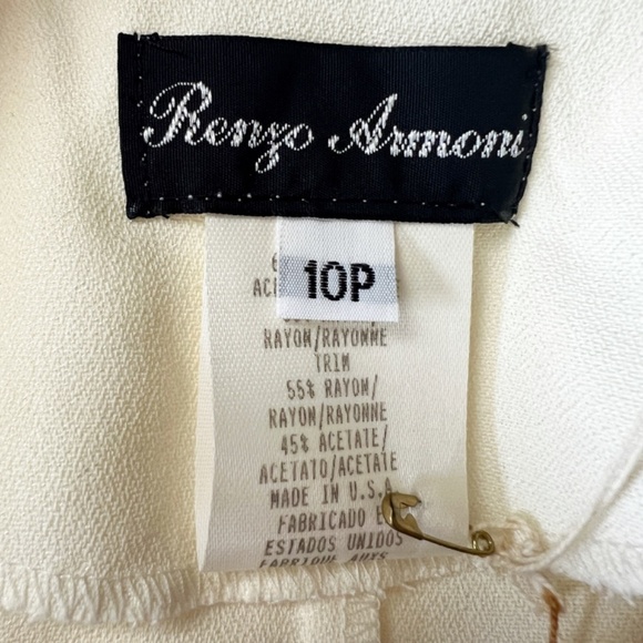 Vintage NWT Renzo Armoni Made in USA Wrap Off White Pearl Wedding Dress Gown 10P - Picture 11 of 13